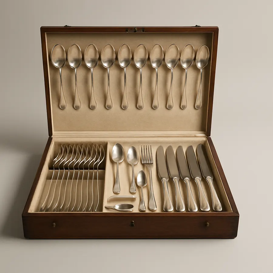 Silver Plate Canteen, Cased