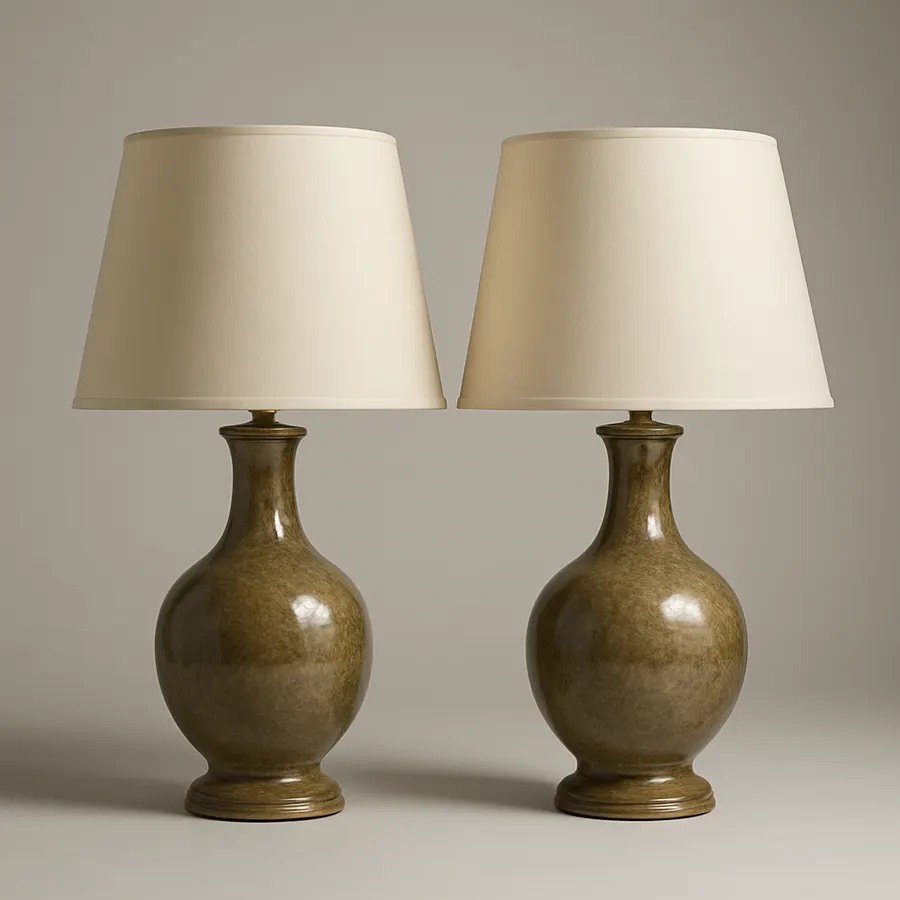 Pair of Table Lamps, Ceramic